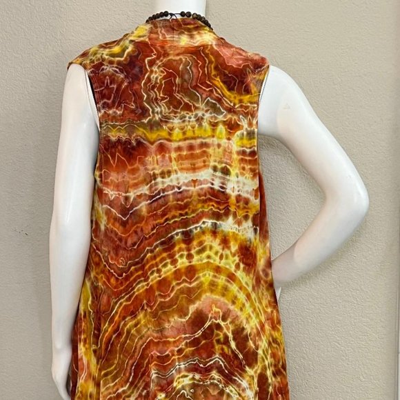 Hand dyed by me- Women's Tie Dye Asymmetrical Cardigan geode style - Picture 3 of 5